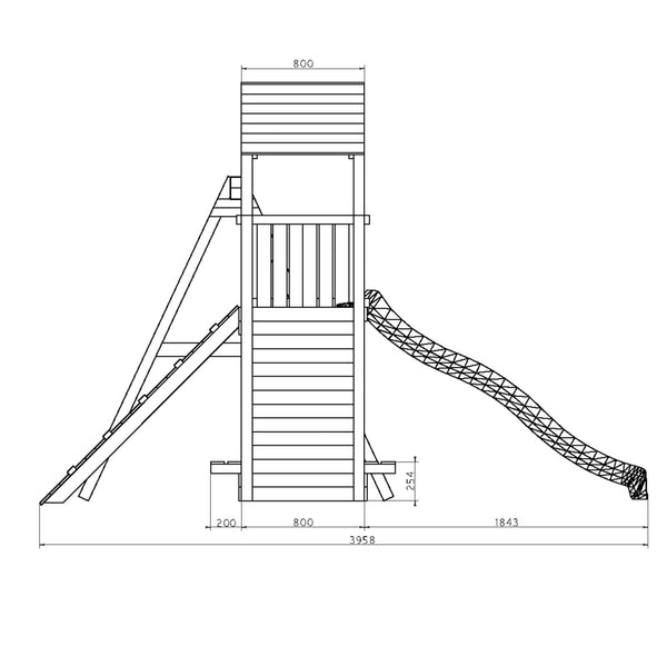 Climbing frame Summit Seeker Scramble large tower double swing climbing wall and slide - Best Shed