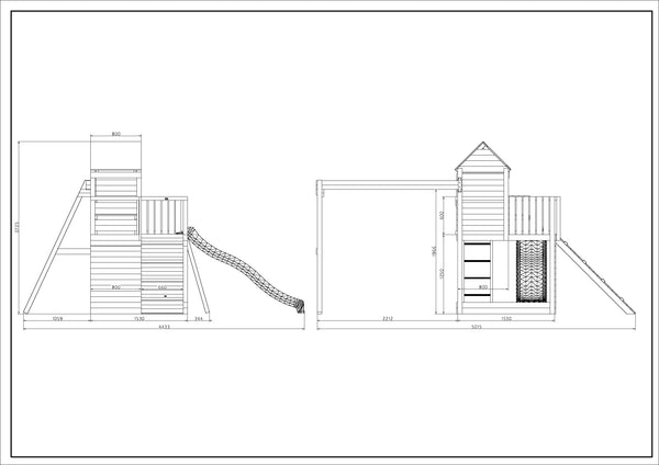 Climbing frame Treehouse Extra large tower with swings slide and climbing wall