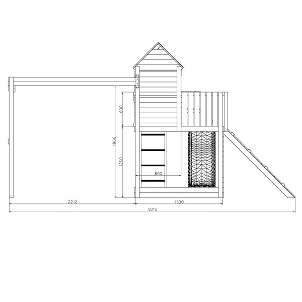 Climbing frame Treehouse Extra large tower with swings slide and climbing wall
