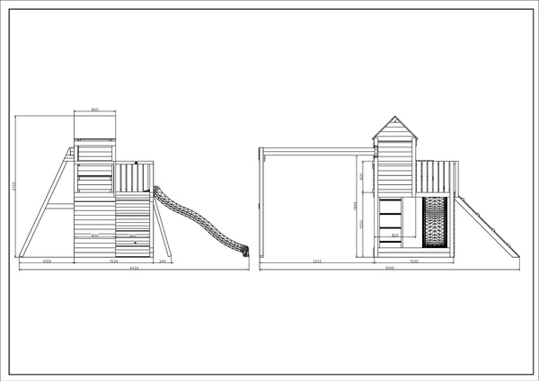Climbing frame Treehouse Extra large tower with swings slide and climbing wall