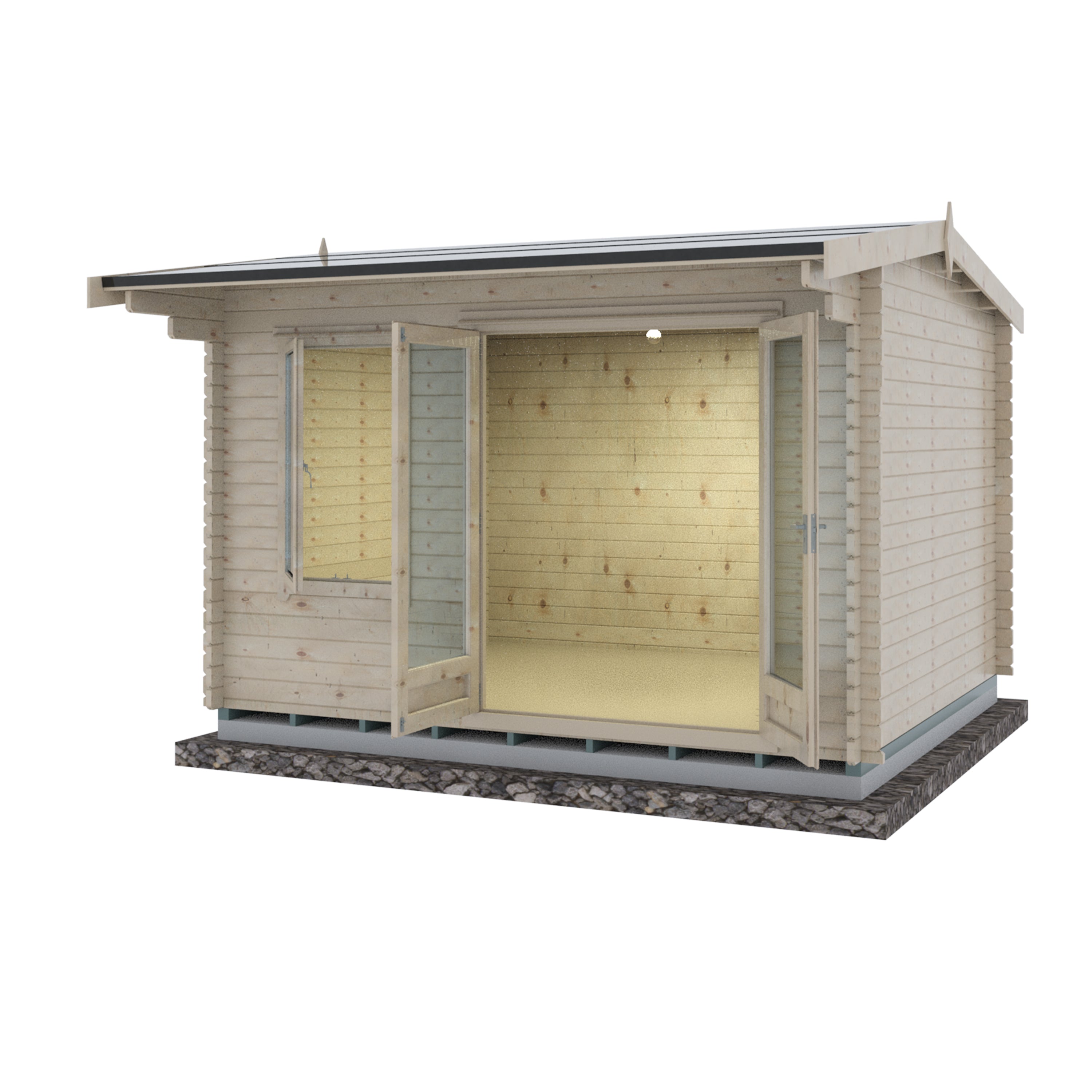 Shire Marlborough 10Gx12 Log Cabin 28mm interlock cladding - Best Shed