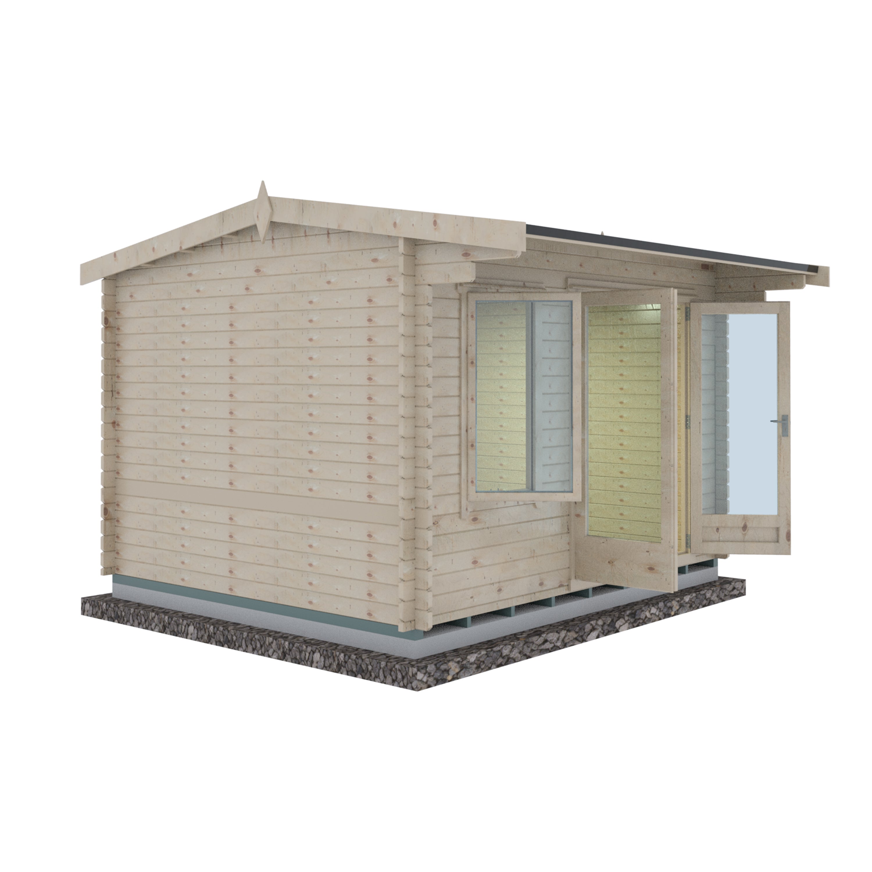 Shire Marlborough 10Gx12 Log Cabin 28mm interlock cladding - Best Shed