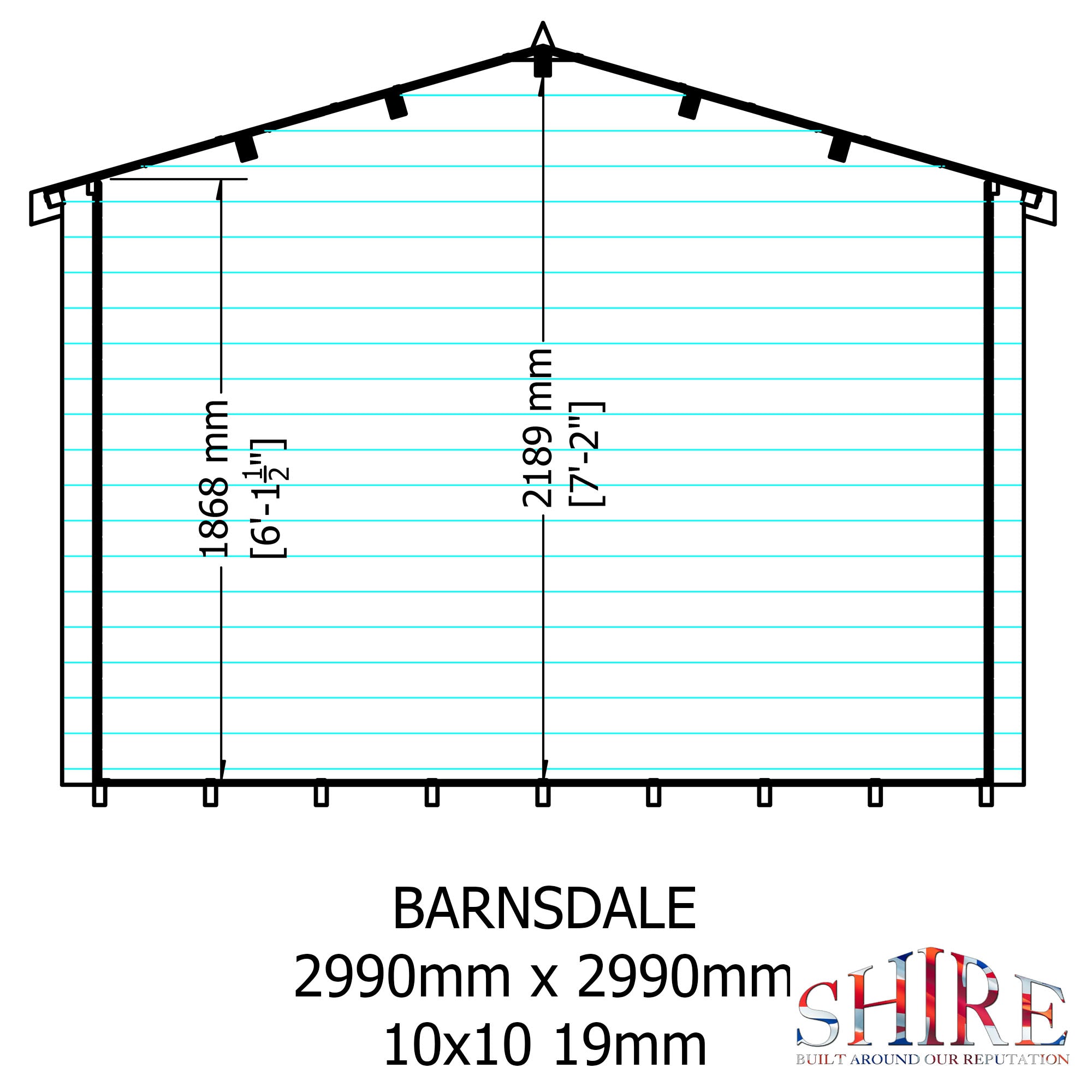 Shire Barn ale 10x10 Log Cabin 19mm interlock Cladding - Best Shed