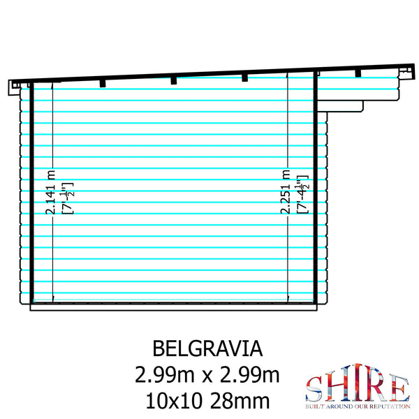Shire 10x10 Belgravia Log Cabin 19mm Cladding - Best Shed