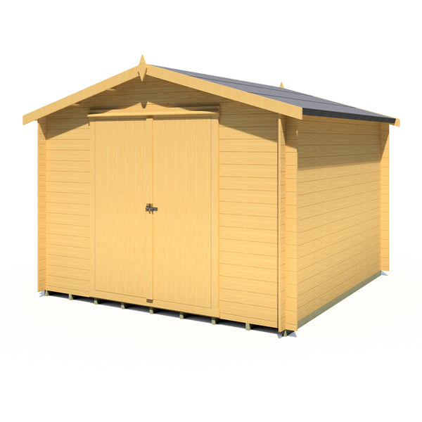 Shire Bradley 10x10 Log Cabin 19mm interlock Cladding