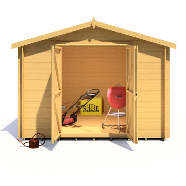 Shire Bradley 10x10 Log Cabin 19mm interlock Cladding - Best Shed