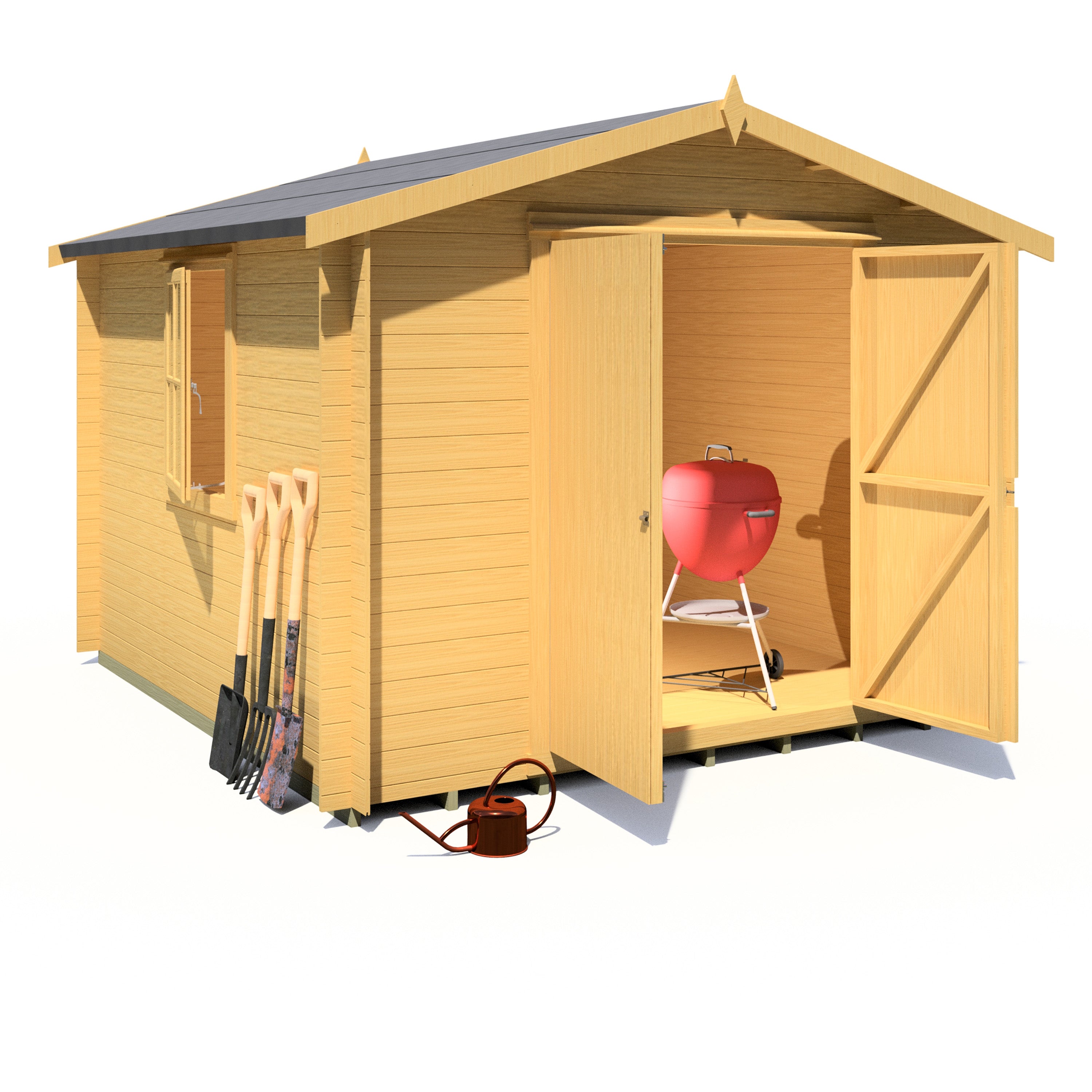 Shire Bradley 10x10 Log Cabin 19mm interlock Cladding - Best Shed