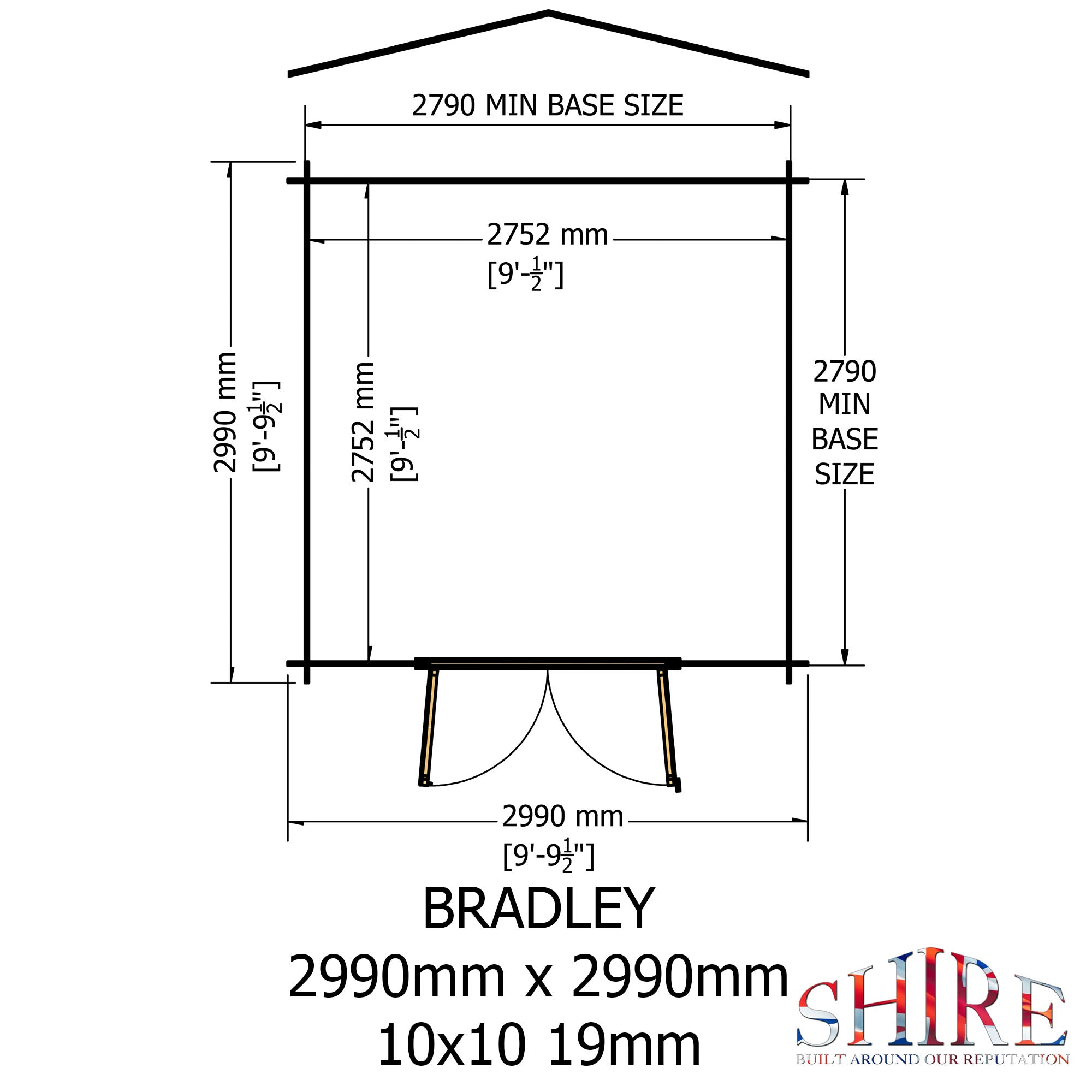 Shire Bradley 10x10 Log Cabin 19mm interlock Cladding - Best Shed