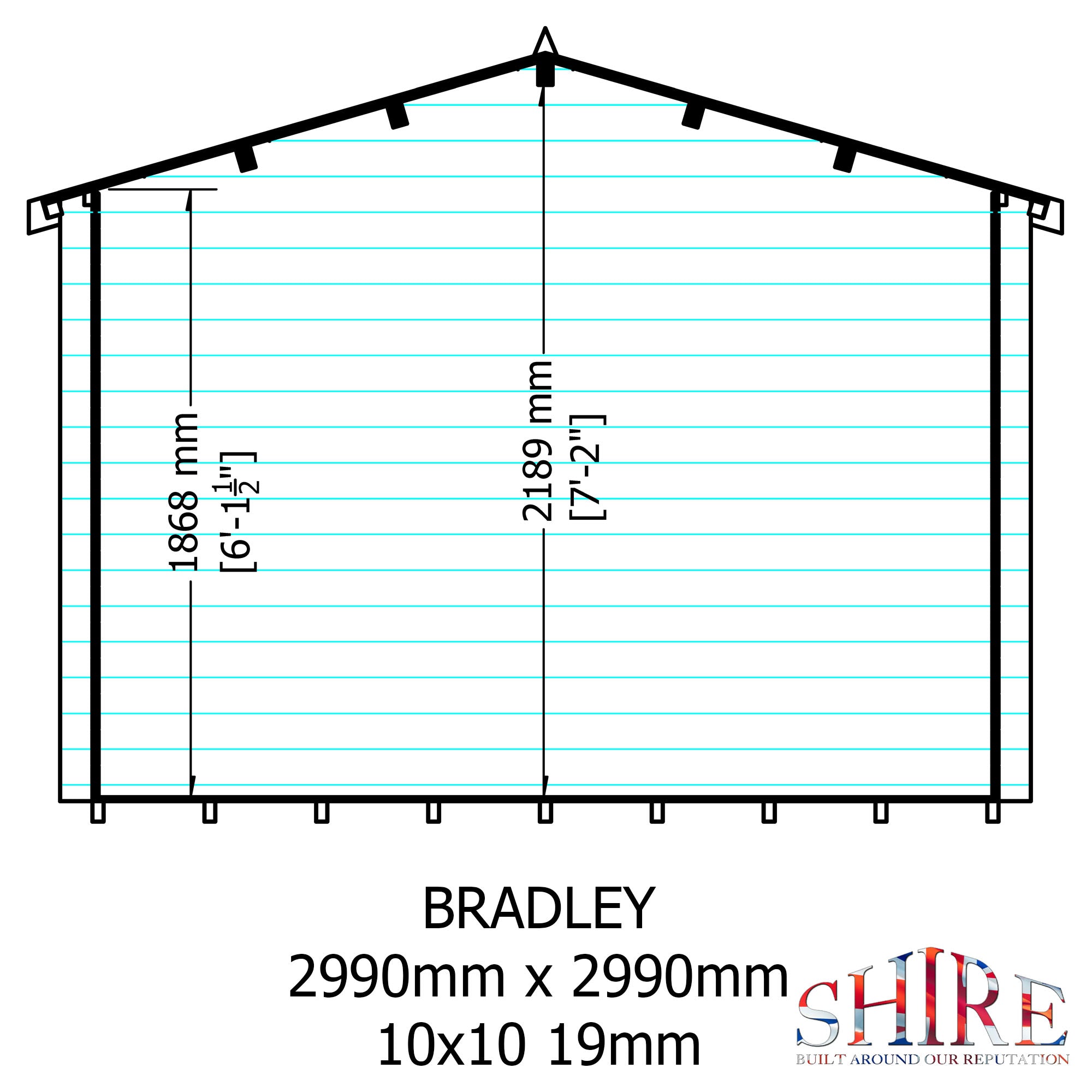 Shire Bradley 10x10 Log Cabin 19mm interlock Cladding - Best Shed