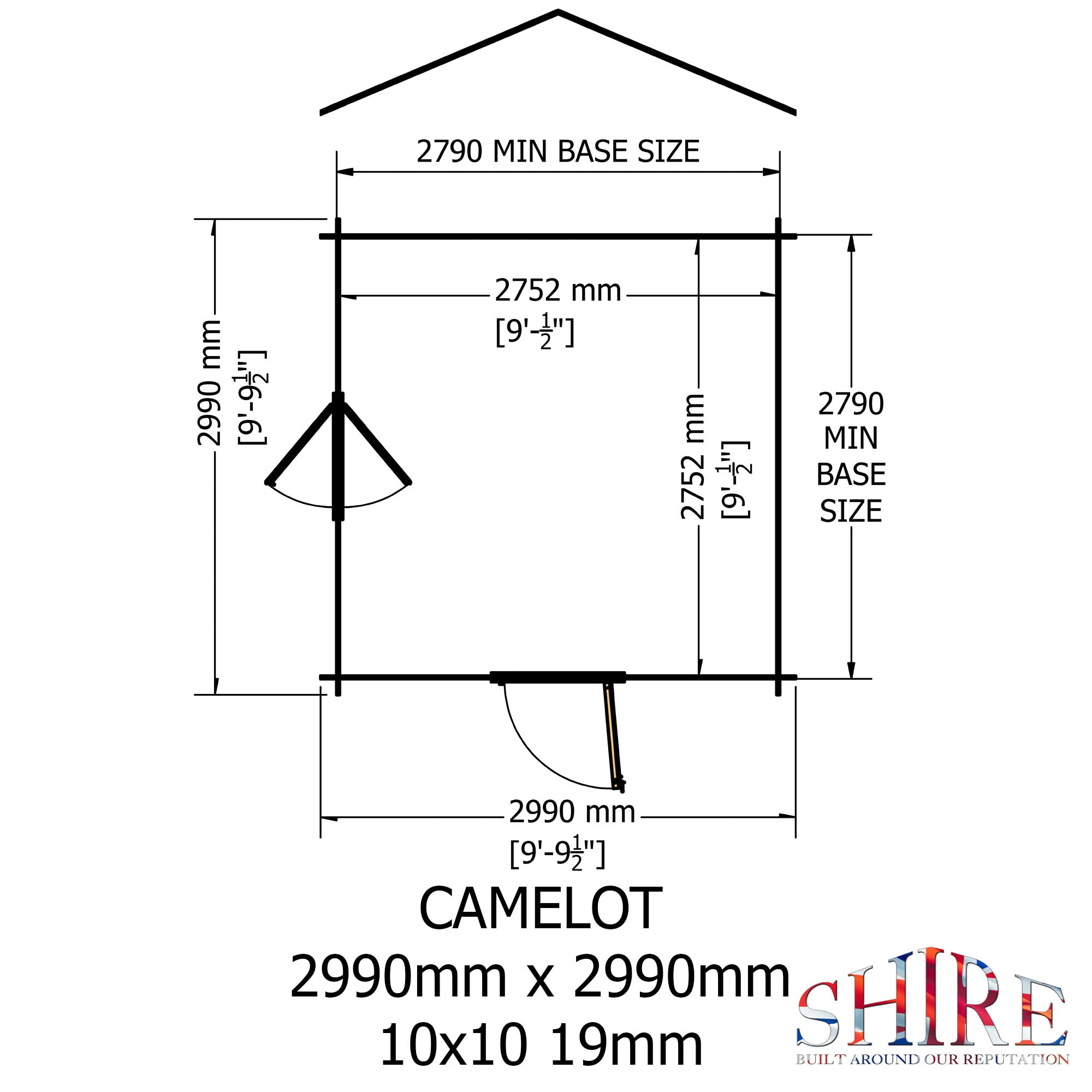 Shire Camelot 10x10 Log Cabin 19mm interlock Cladding - Best Shed