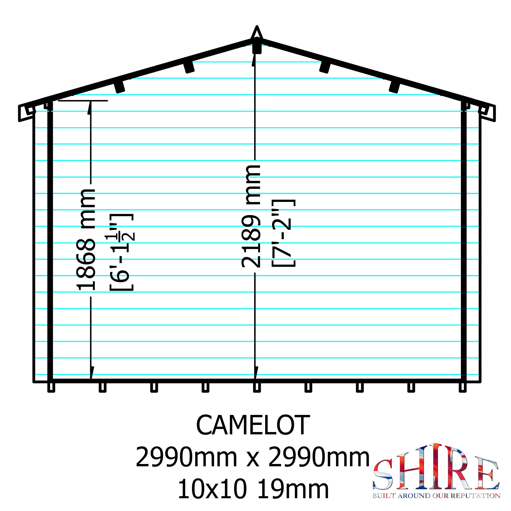 Shire Camelot 10x10 Log Cabin 19mm interlock Cladding - Best Shed