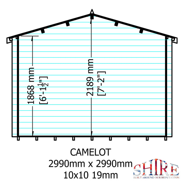 Shire Camelot 10x10 Log Cabin 19mm interlock Cladding - Best Shed