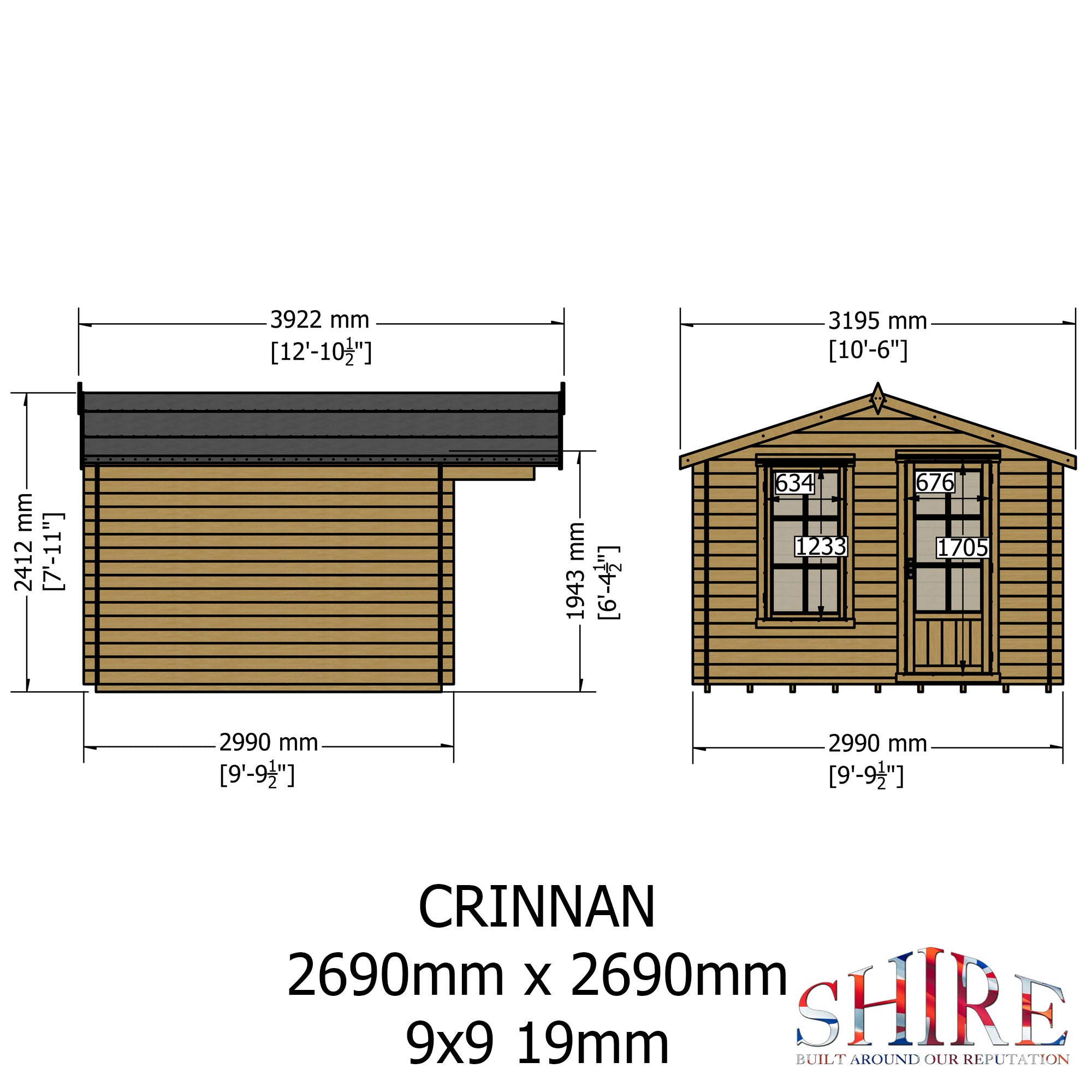Shire Crinan Log Cabin 19mm interlock  Cladding - Best Shed