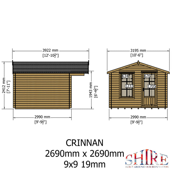 Shire Crinan Log Cabin 19mm interlock  Cladding - Best Shed