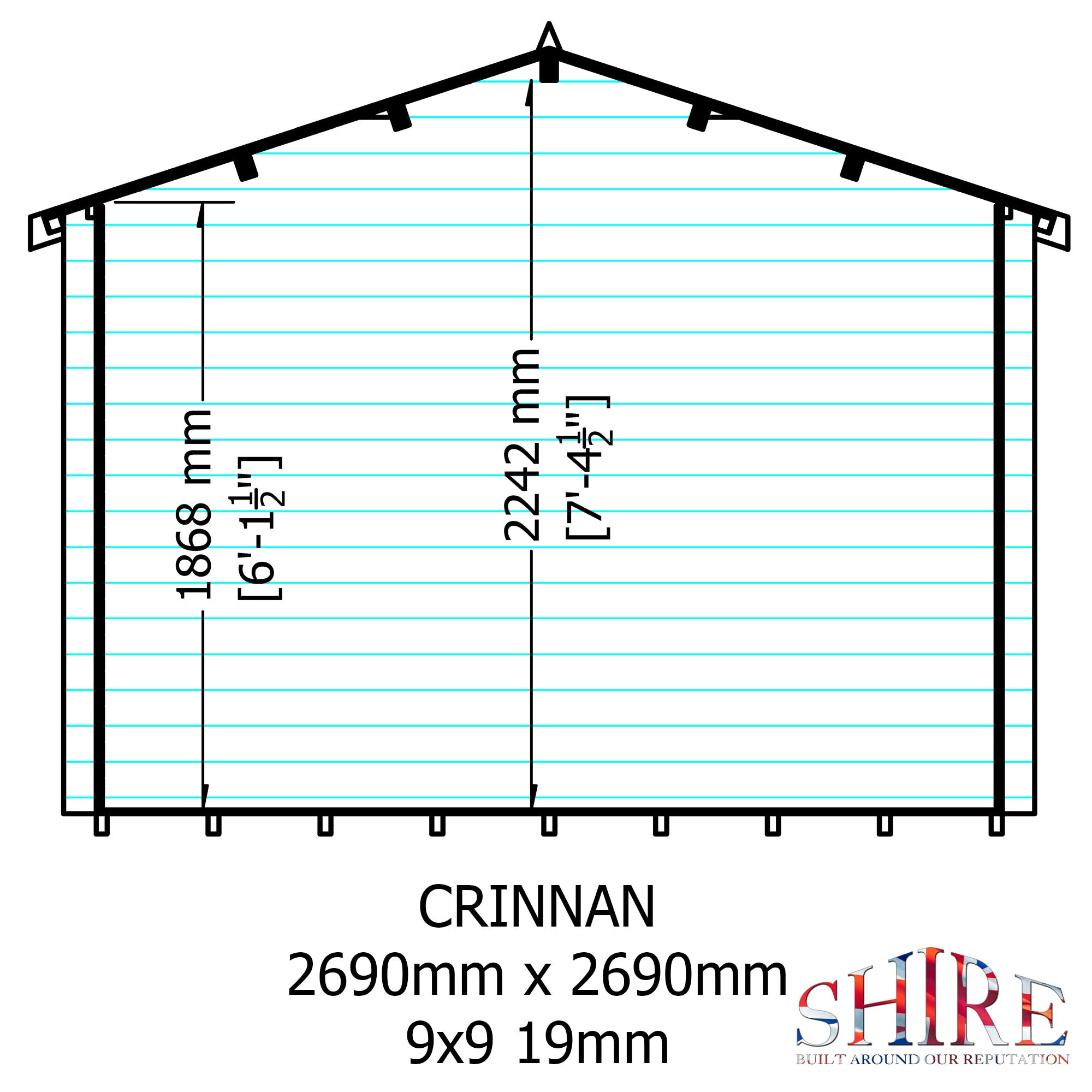 Shire Crinan Log Cabin 19mm interlock  Cladding - Best Shed