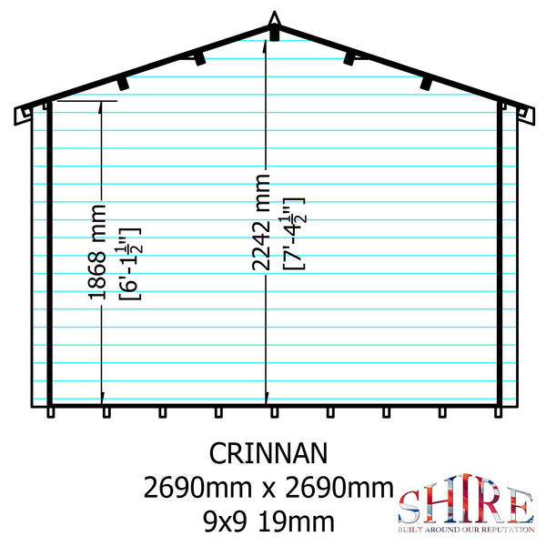 Shire Crinan Log Cabin 19mm interlock  Cladding - Best Shed