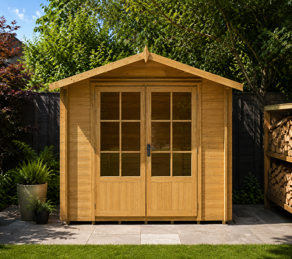 Shire Barn ale 10x10 Log Cabin 19mm interlock Cladding