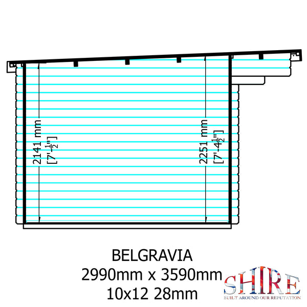 Shire 10x12 bucknells log cabin 28mm Cladding - Best Shed