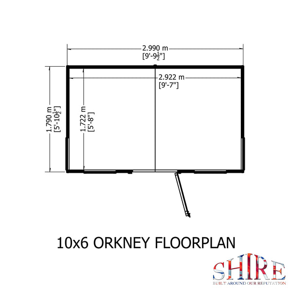 Orkney 10x6 Garden Shed 12mm Shiplap T&G