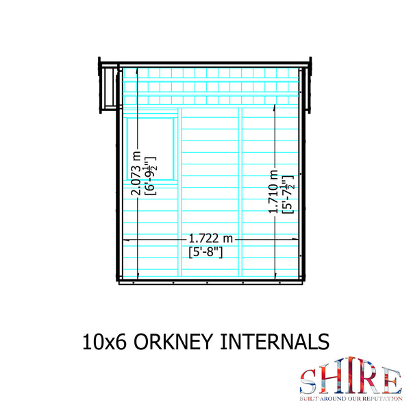 Orkney 10x6 Garden Shed 12mm Shiplap T&G
