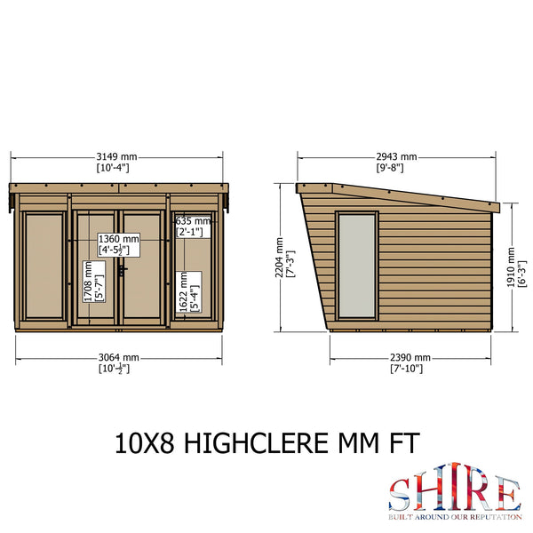 10x8 Shire highclere 10x8 Summerhouse - Best Shed