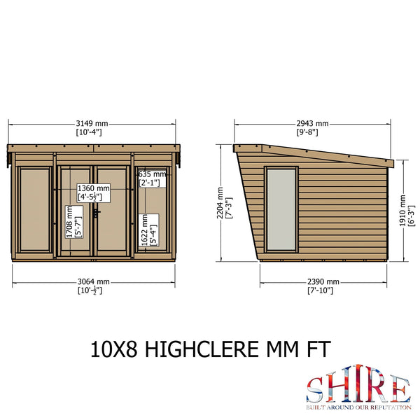 10x8 Shire highclere 10x8 Summerhouse - Best Shed