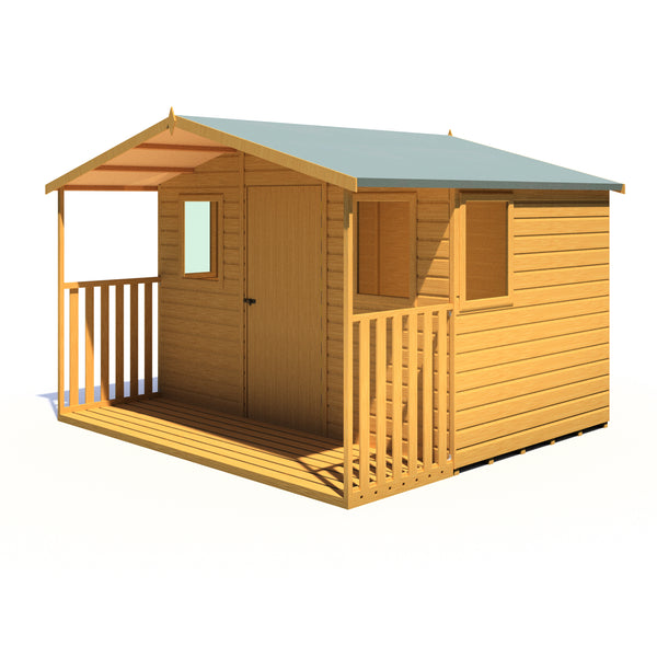 Orkney 10x9 Garden Shed with veranda 12mm Shiplap T&G