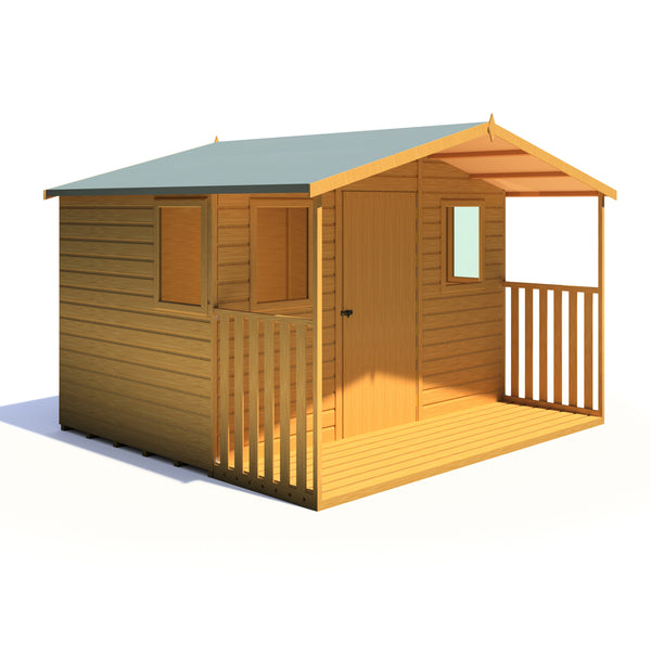 Orkney 10x9 Garden Shed with veranda 12mm Shiplap T&G