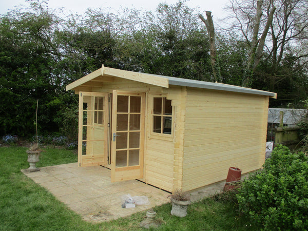 Shire Clipstone 12Gx12 Log Cabin 28mm interlock cladding - Best Shed
