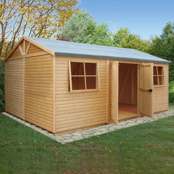 Mammoth 12x18 Double Door 12mm Shiplap Garden Shed