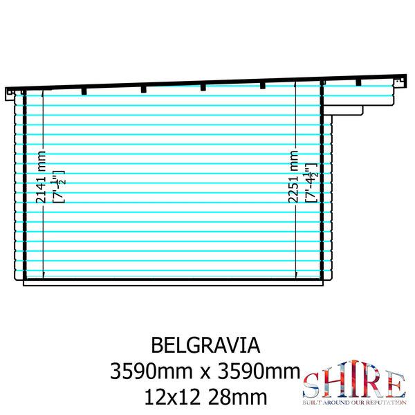 Shire 12x12 Belgravia Log Cabin 19mm Cladding - Best Shed