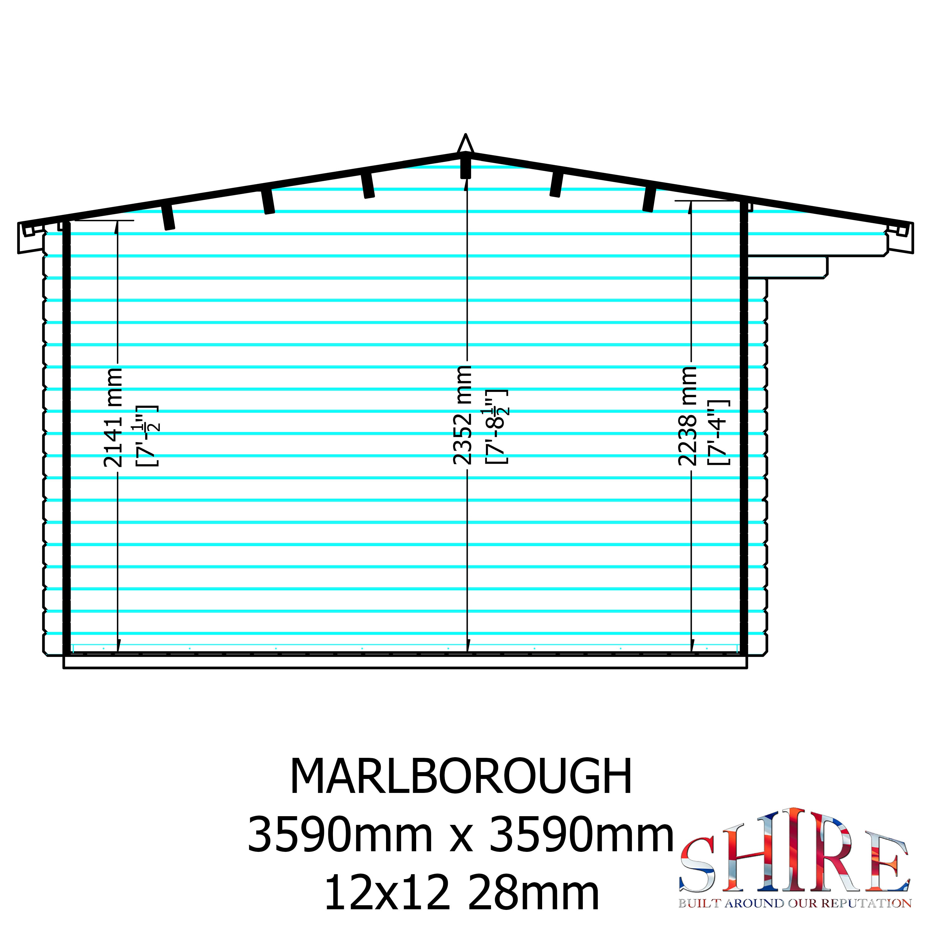 Shire 12x12 bucknells log cabin 28mm Cladding - Best Shed