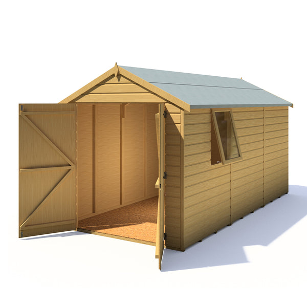 Shire Warwick Double Door 12x6 12mm interlock Clad wooden Shed - Best Shed