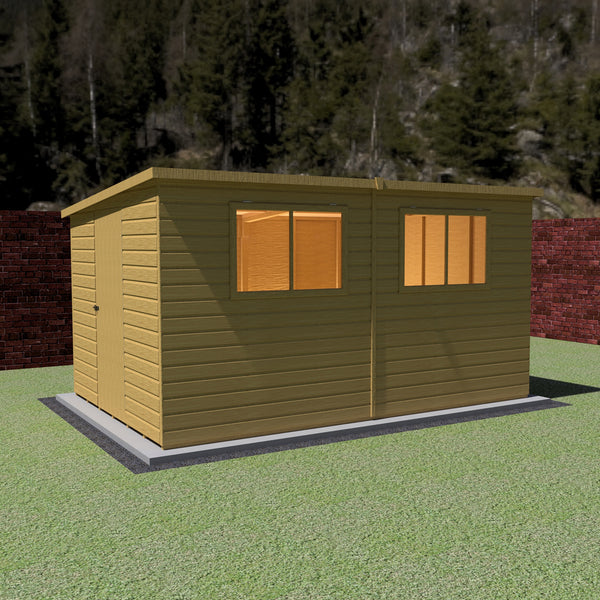 Caldey Single door 12x8 style A 12mm Shiplap Garden Shed
