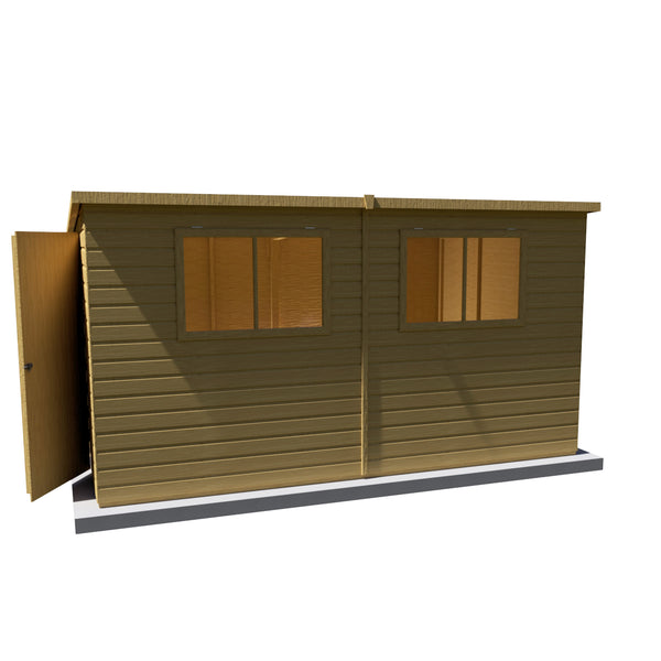 Caldey Single door 12x8 style A 12mm Shiplap Garden Shed