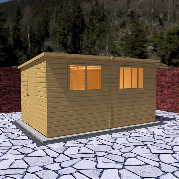 Caldey Single door 12x8 style A 12mm Shiplap Garden Shed
