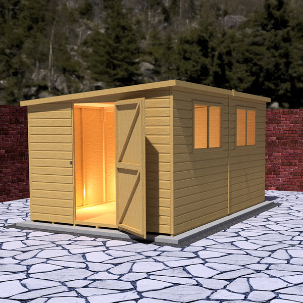 Caldey Single door 12x8 style A 12mm Shiplap Garden Shed