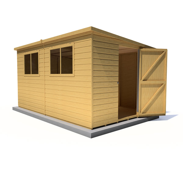 Caldey Single door style B  12x8 12mm Shiplap Garden Shed