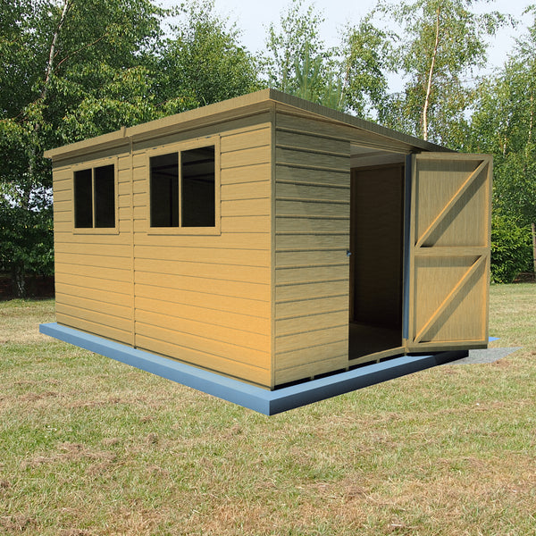 Caldey Single door style B  12x8 12mm Shiplap Garden Shed