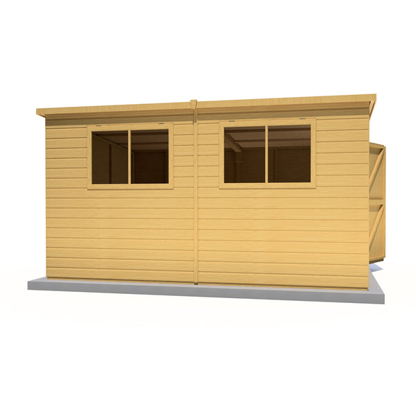 Caldey Single door style B  12x8 12mm Shiplap Garden Shed