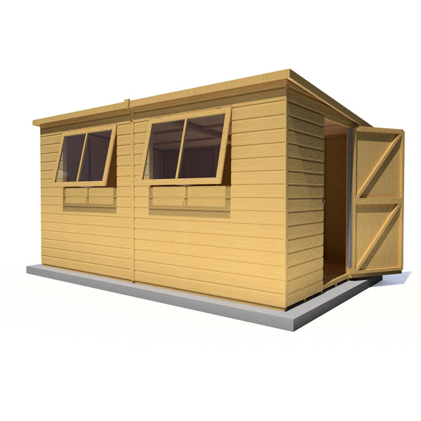 Caldey Single door style B  12x8 12mm Shiplap Garden Shed