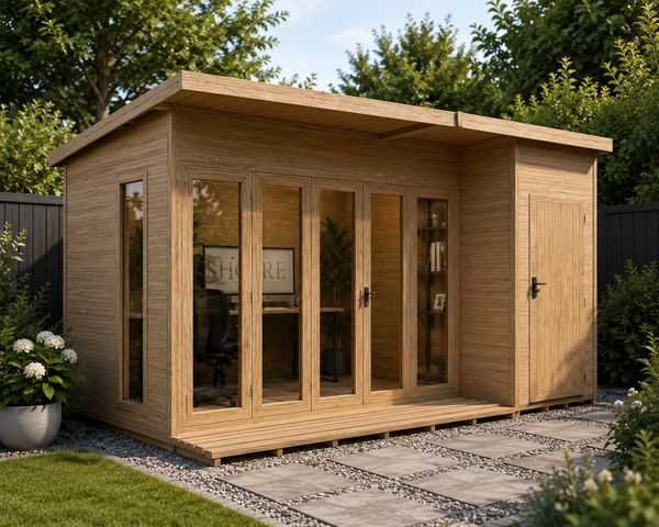 Aster 12x8 Right Hand Storage and Summerhouse 12mm Shiplap