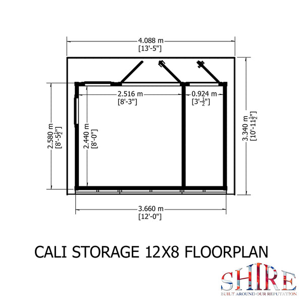 12x8 insulated Garden Studio Office and Store Pent Roof - Best Shed