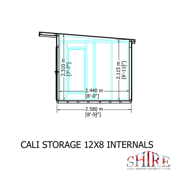 12x8 insulated Garden Studio Office and Store Pent Roof - Best Shed