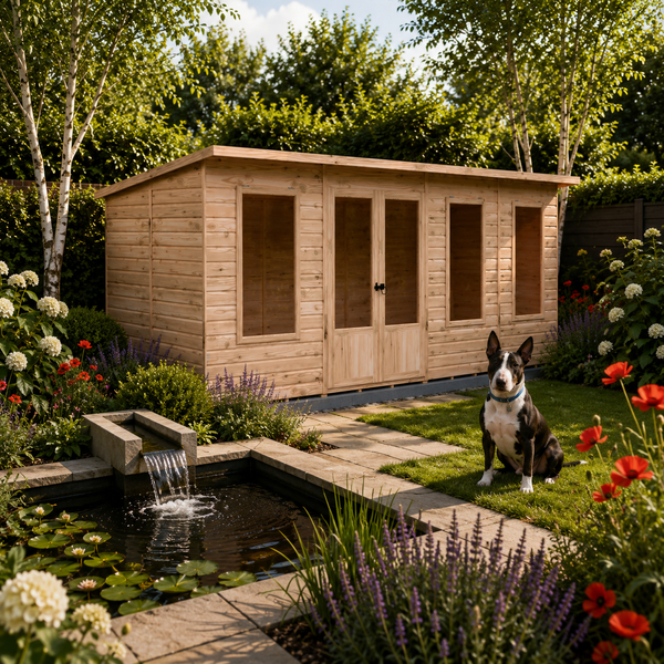 Shire 16x6 Peony Summerhouse 12mm Shiplap interlock cladding