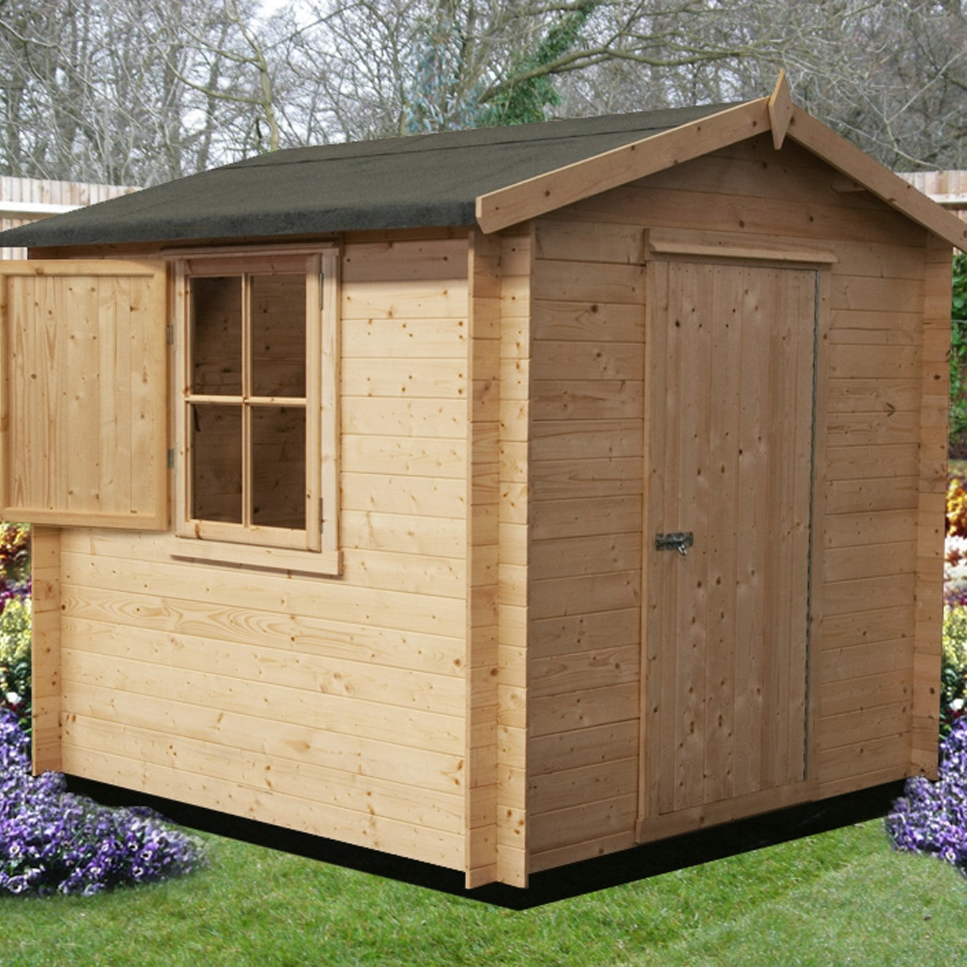 Shire Camelot 7x7 Log Cabin 19mm interlock Cladding - Best Shed