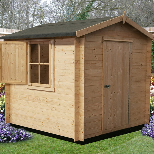 Shire Camelot 7x7 Log Cabin 19mm interlock Cladding - Best Shed