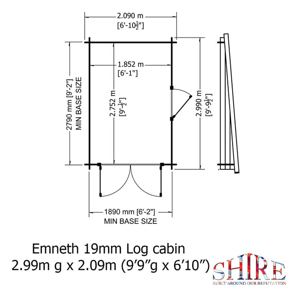 Shire Emneth 10Gx7 Pent Log Cabin 19mm interlock  Cladding - Best Shed