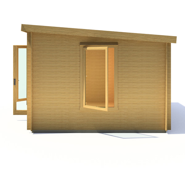 Shire Emneth 10Gx13 Pent Log Cabin 19mm interlock  Cladding - Best Shed