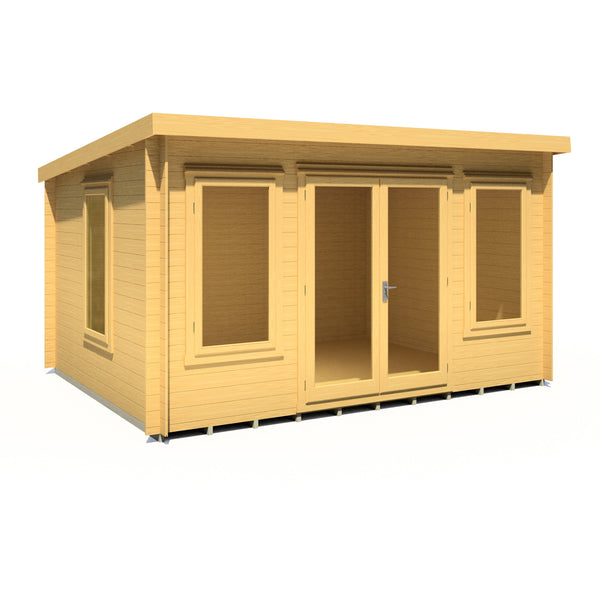 Shire Emneth 10Gx13 Pent Log Cabin 19mm interlock  Cladding - Best Shed
